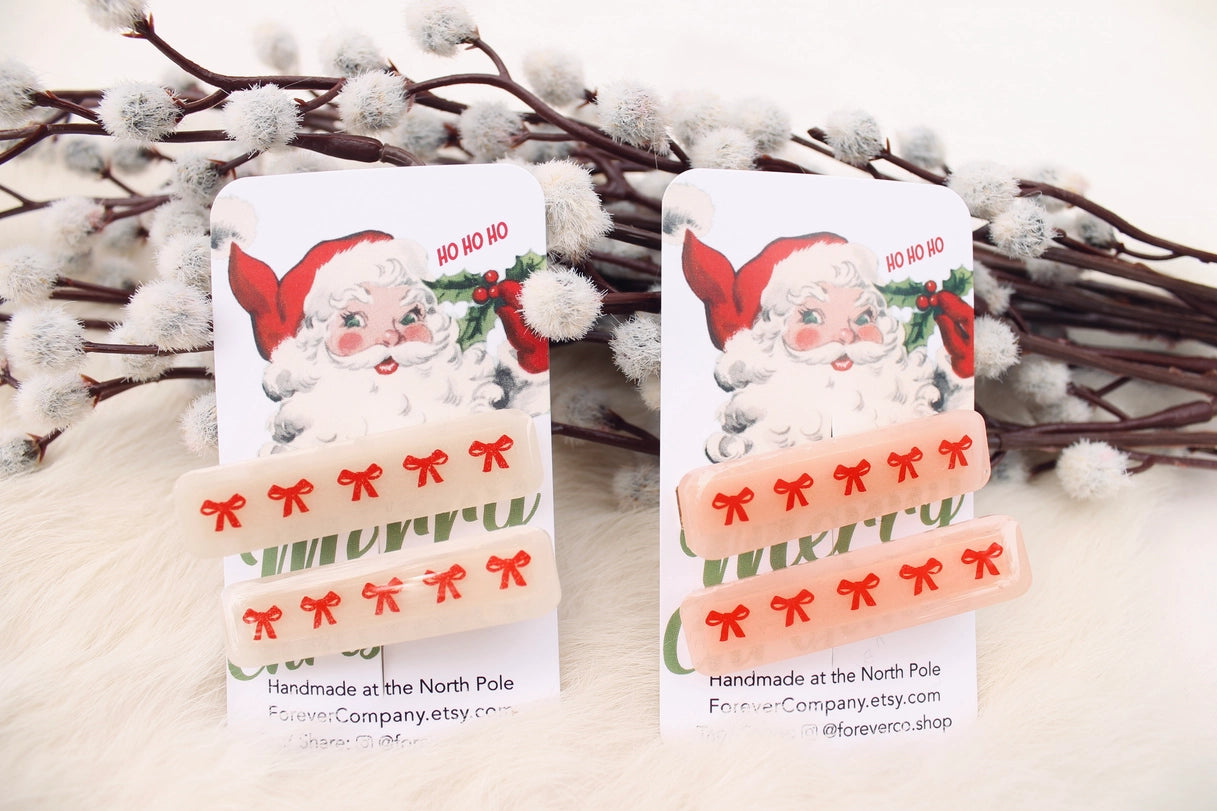 Christmas Red Bow Holiday Hair Clip