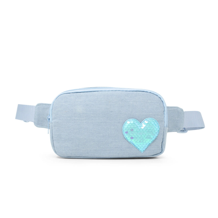Sequin Heart Crossbody Sling Bag