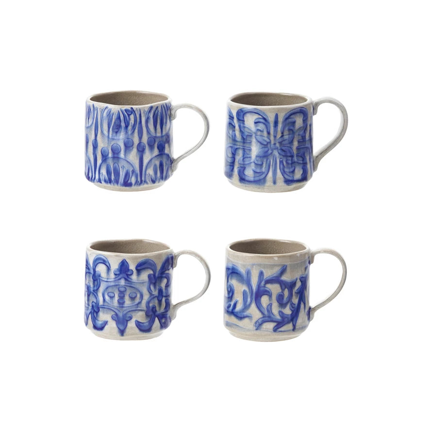 Crackle Glaze Blue & White Mug
