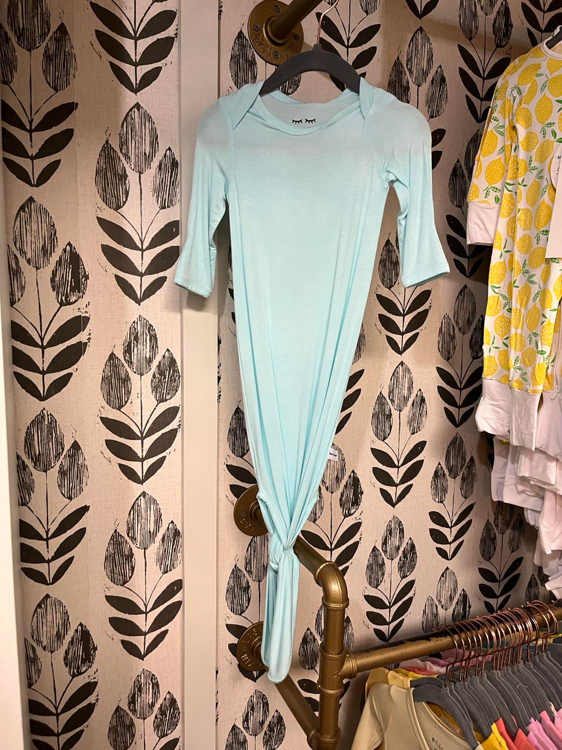 Little Sleepies Infant Knotted Gown Sky Blue