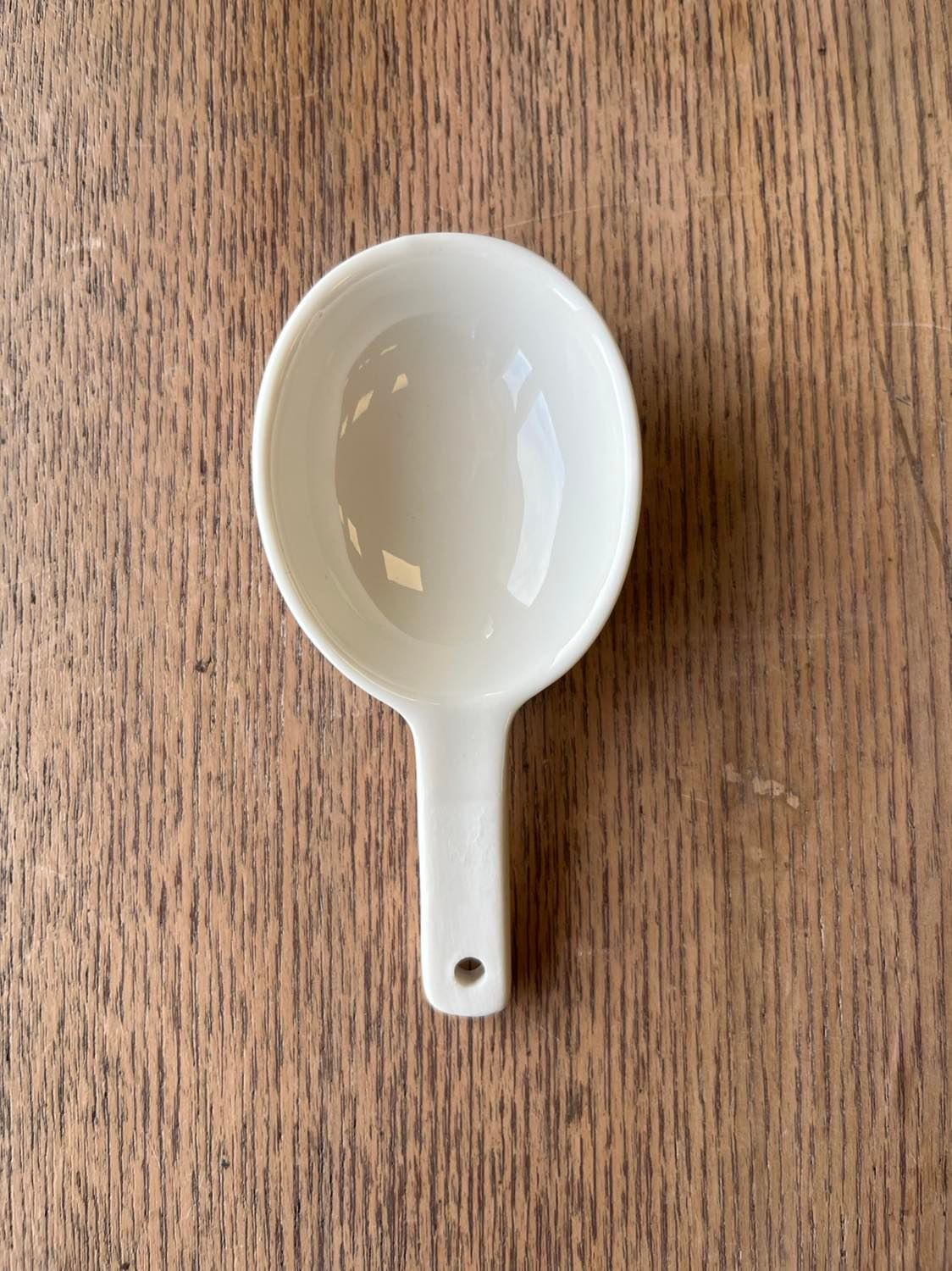 White Stoneware Scoop Small