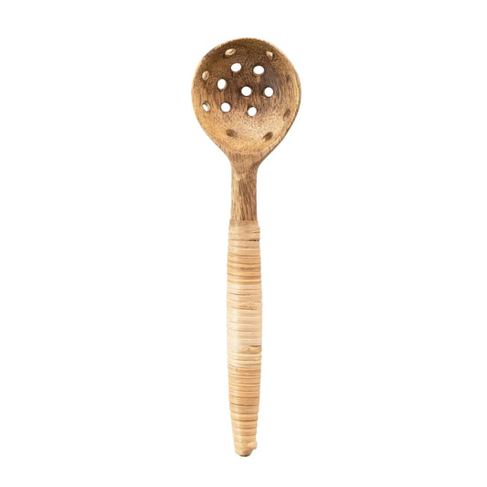 Mango Wood Slotted Spoon Small