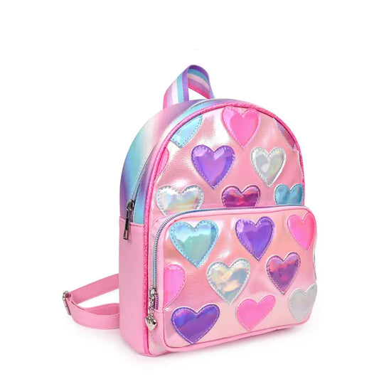 Metallic Heart Mini Backpack