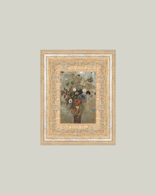 Flower Butterfly Vase Framed Art