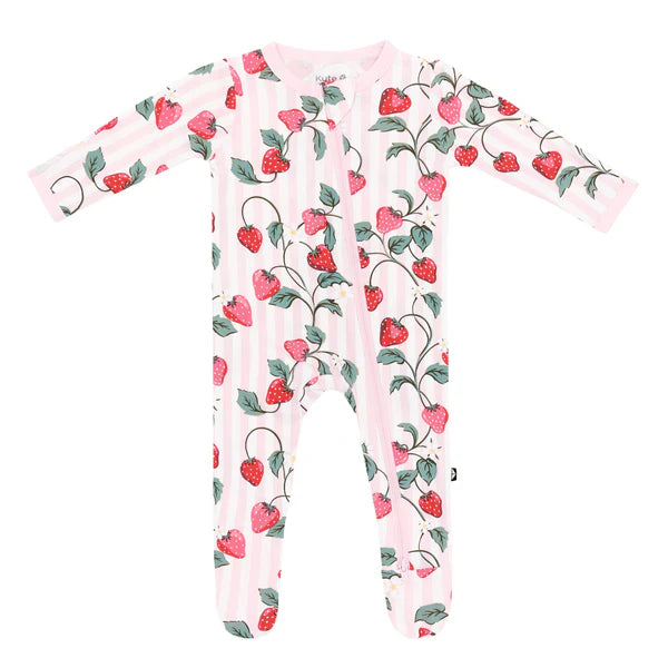 Kyte Baby STRAWBERRY FIELDS Zippered Footie