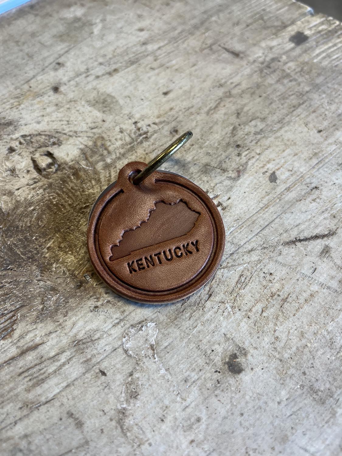Kentucky Leather Keychain