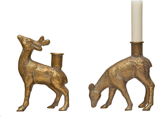 Cast Iron Deer Taper Holders
