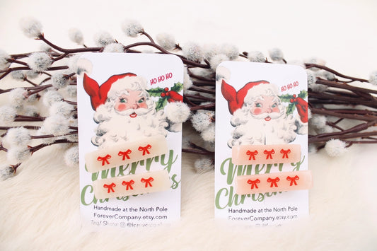 Christmas Red Bow Holiday Hair Clip