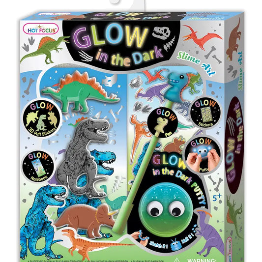 Glow in the Dark Dino Slime Art