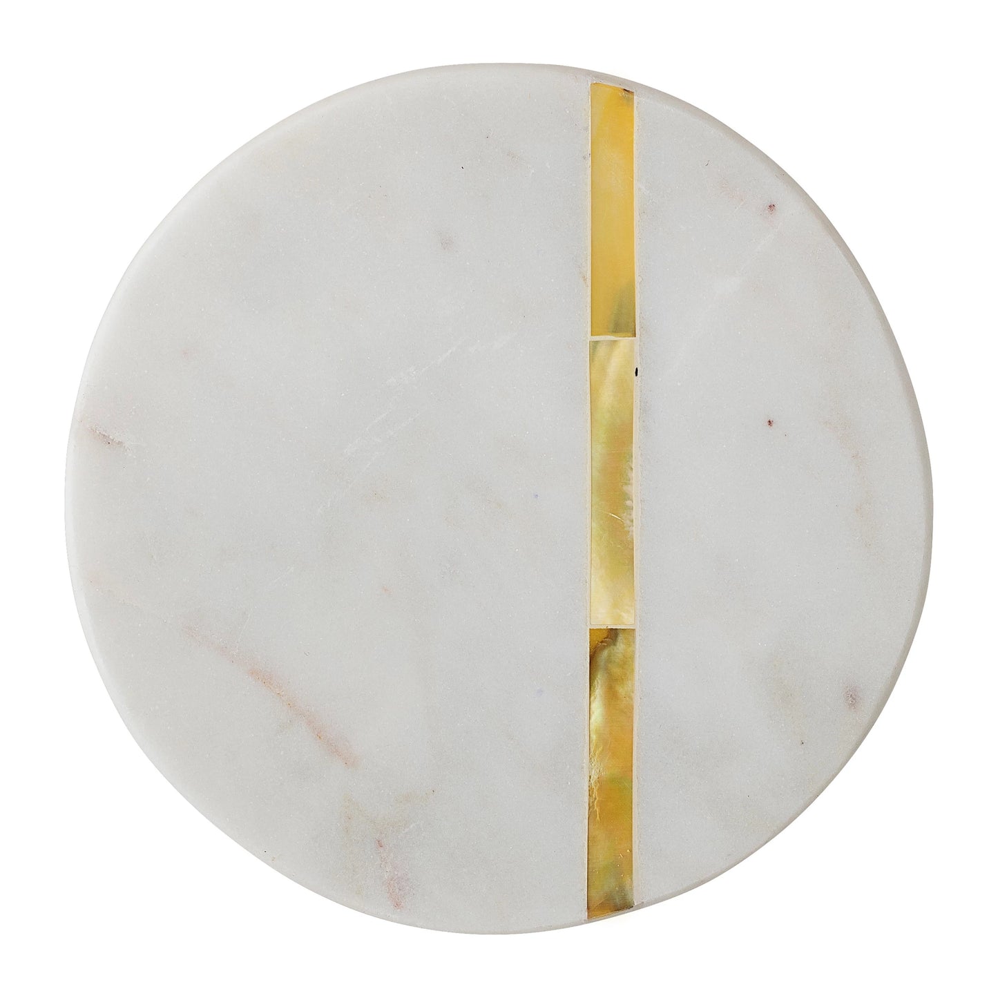Marble Round Coaster with Gold Inlay