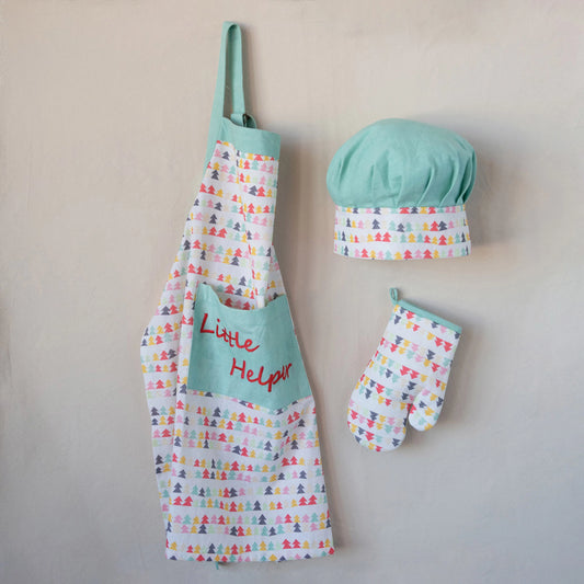 Apron Set Christmas Trees Little Helper