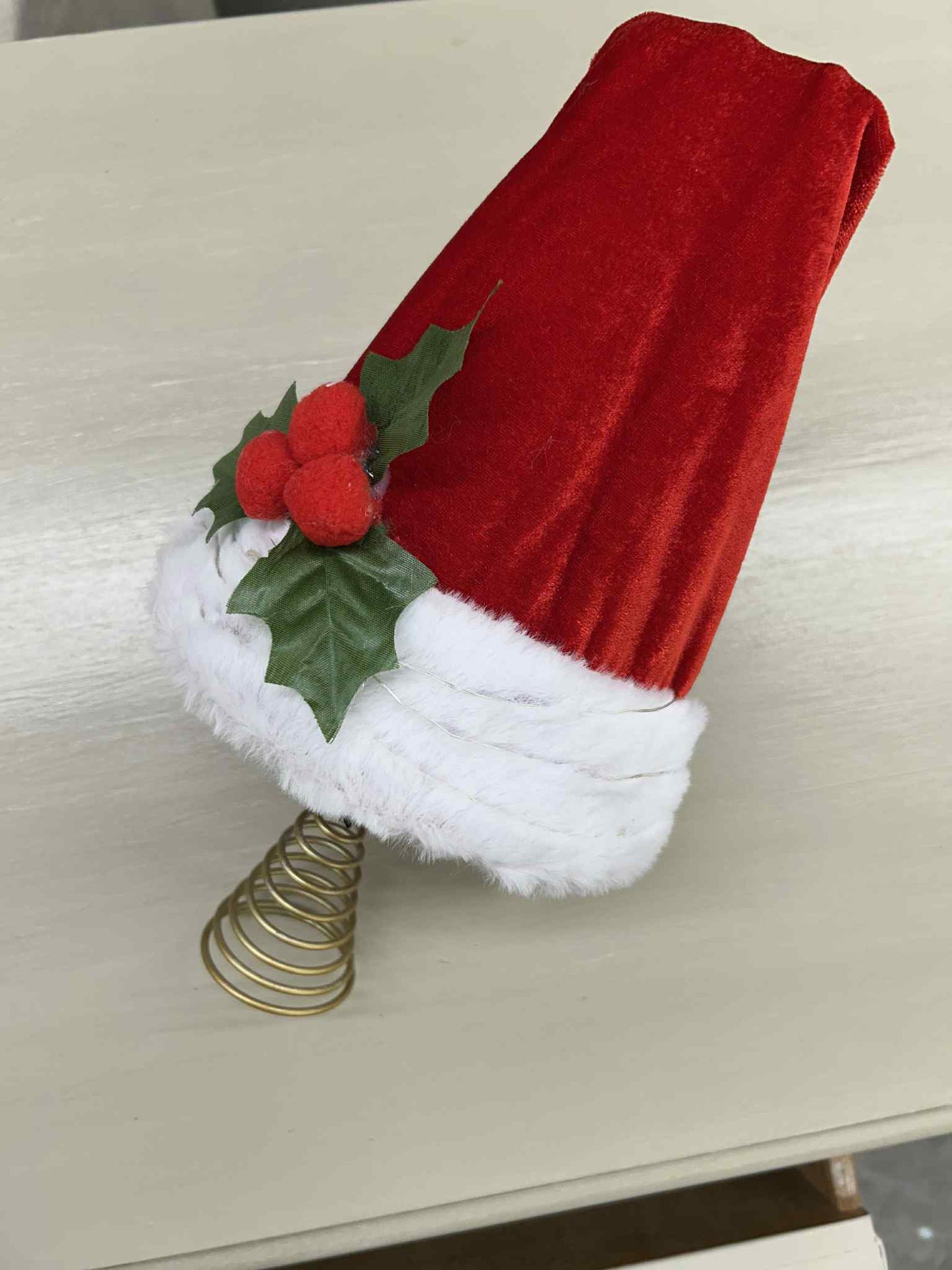 Santa Hat Tree Topper w/LED