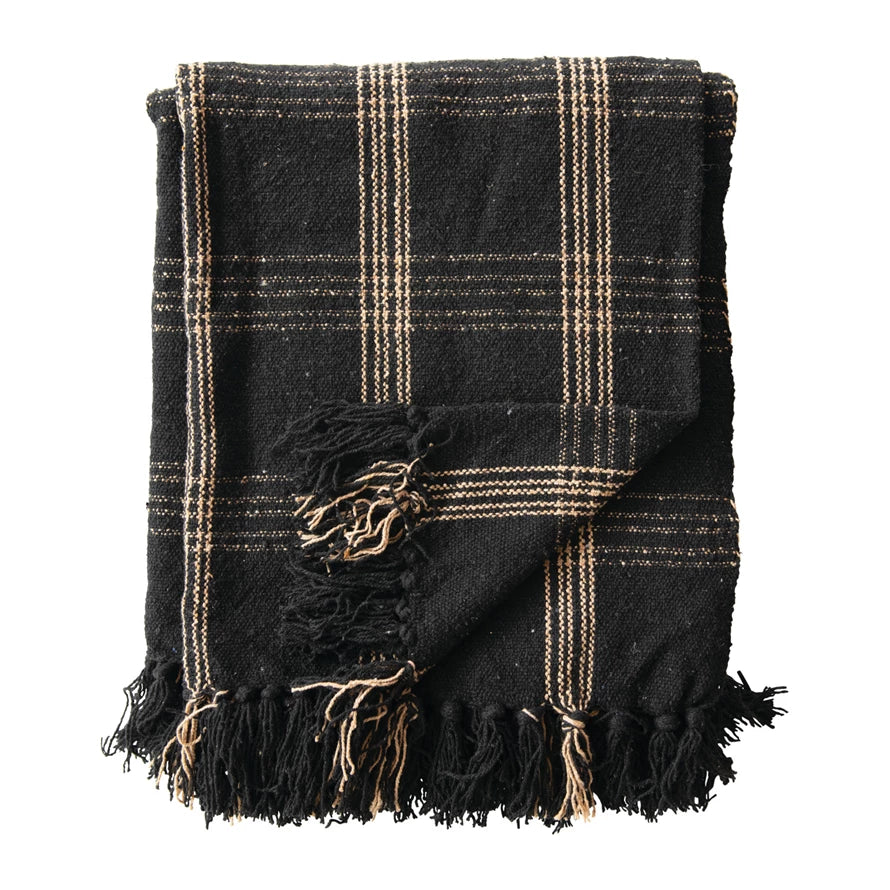 Black and Tan Stripes Throw