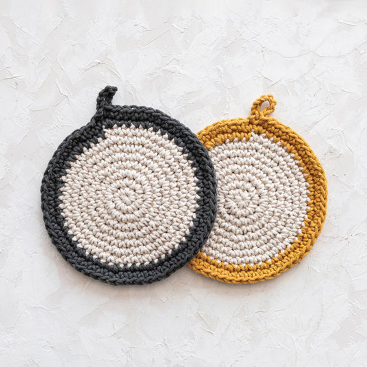 8" Round Cotton Crocheted Pot Holder