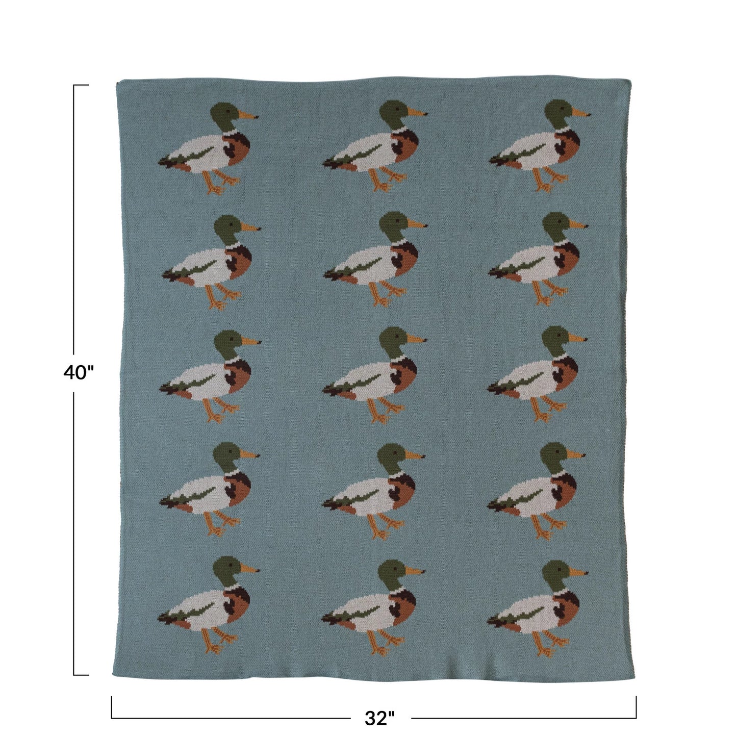 Cotton Knit Blanket with Ducks