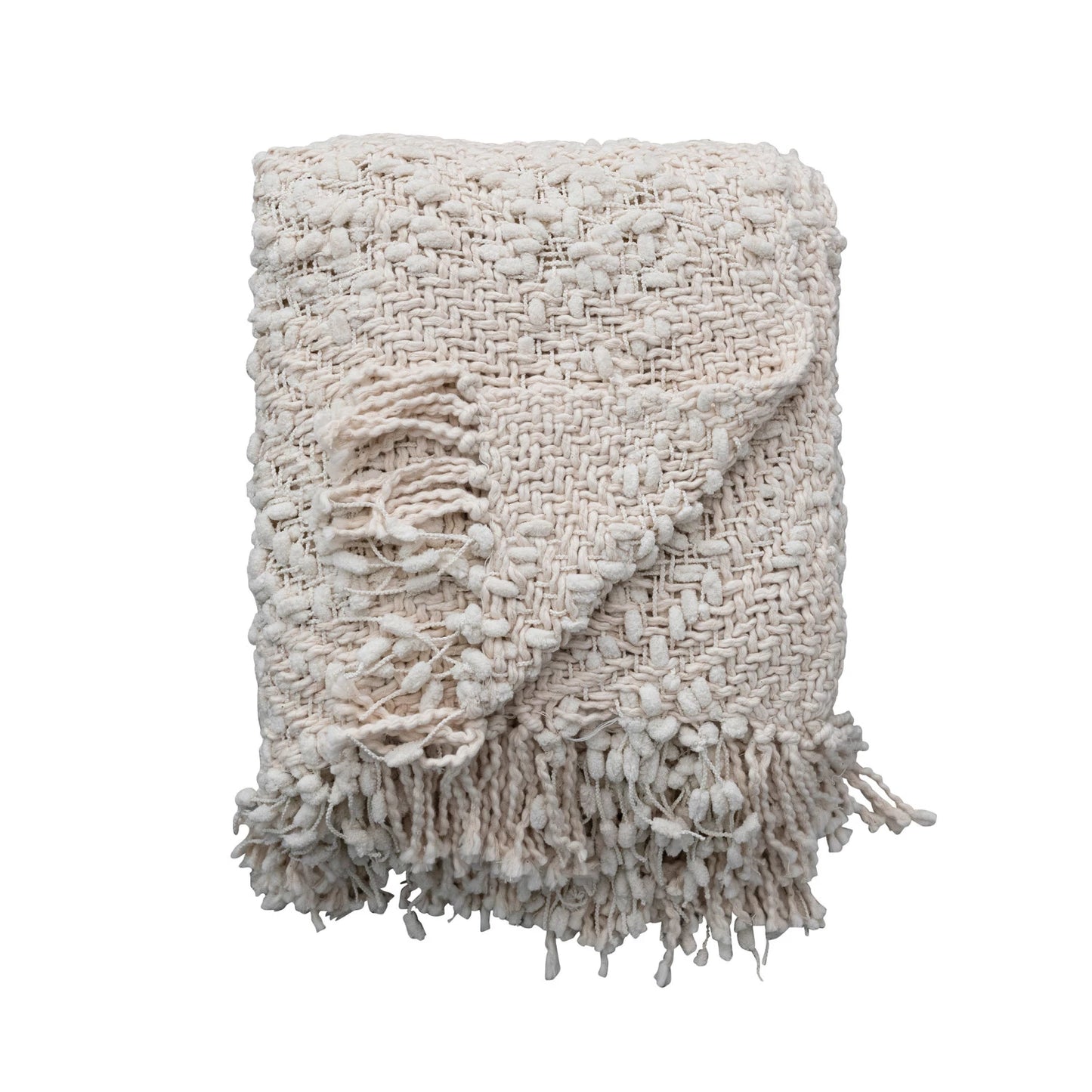 Cream Cable Knit Throw