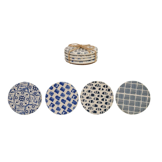 Blue & White Tile Coasters