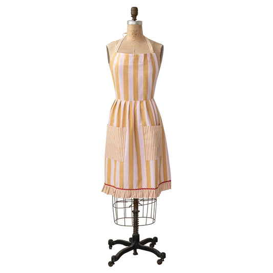 Stripe Apron with Ric Rac Ruffle