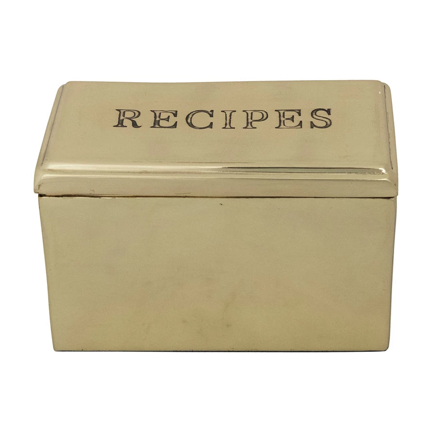 Gold Recipe Box and Cards