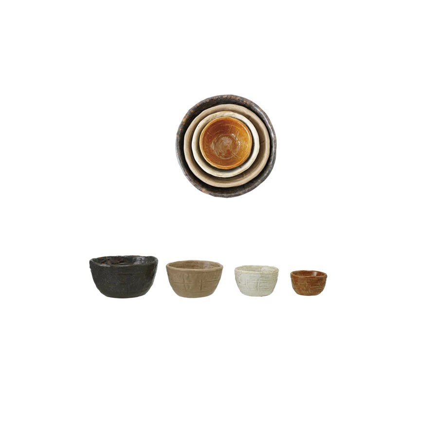 Stoneware Earth Tone Nesting Bowls