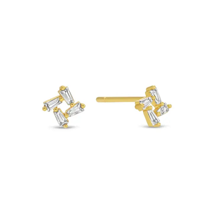 Baguette Cluster Stud Earring