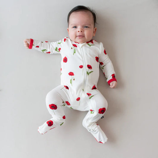 Kyte Baby POPPIES Zippered Footie