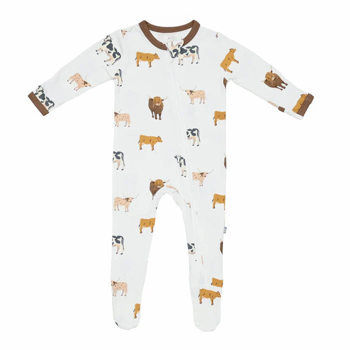 Kyte Baby Zippered Footie Moo Moo