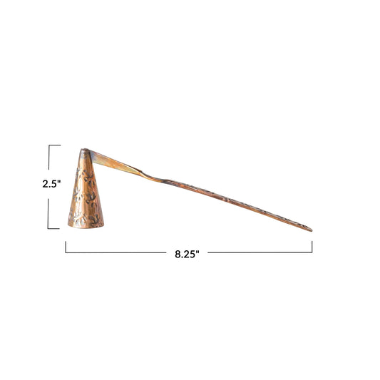 Debossed Copper Candle Snuffer