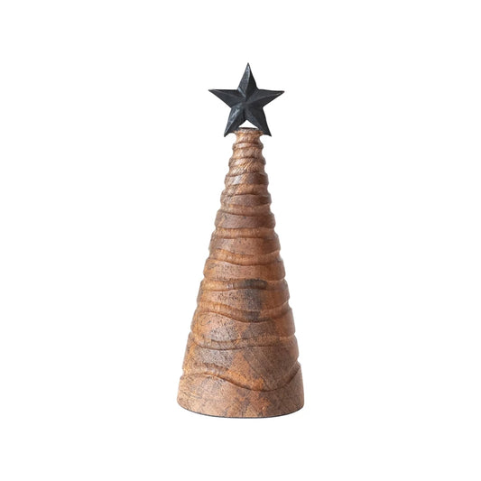 wood tree black star large