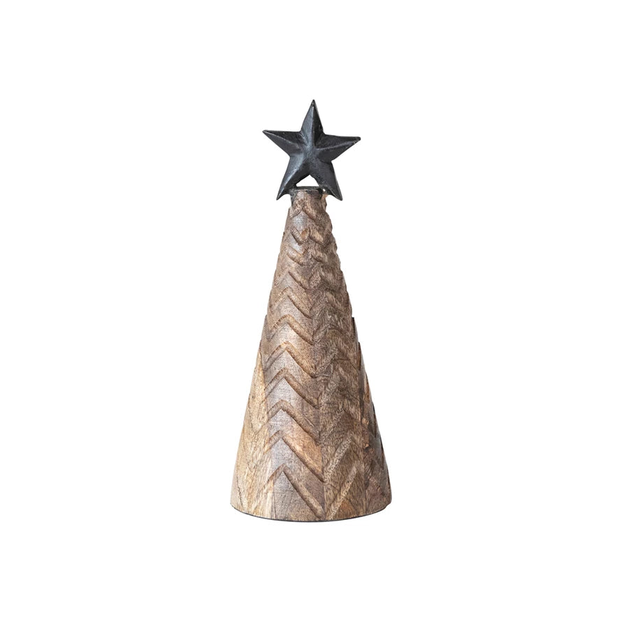 Wood Tree With Black Star Small