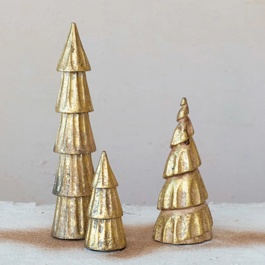 Gold Foil Wood Tree