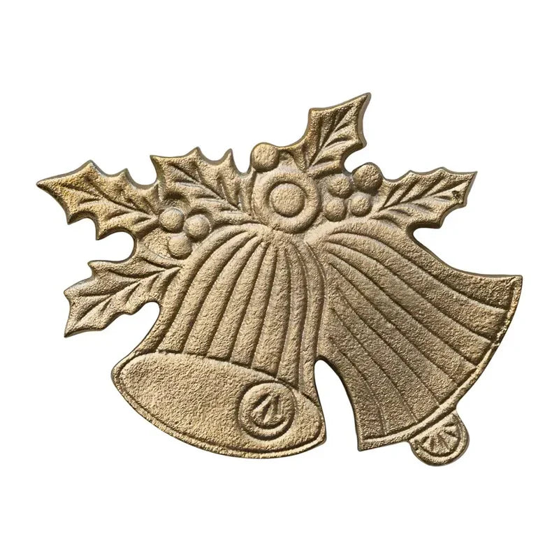 Holly and Bell Gold Trivet