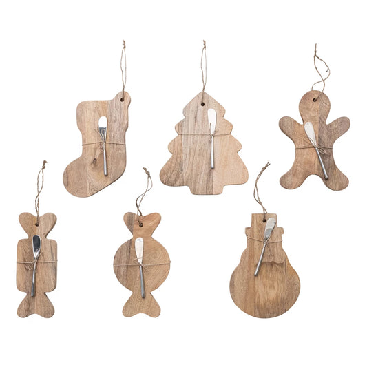 Holiday Shaped Cutting Boards with Spreader