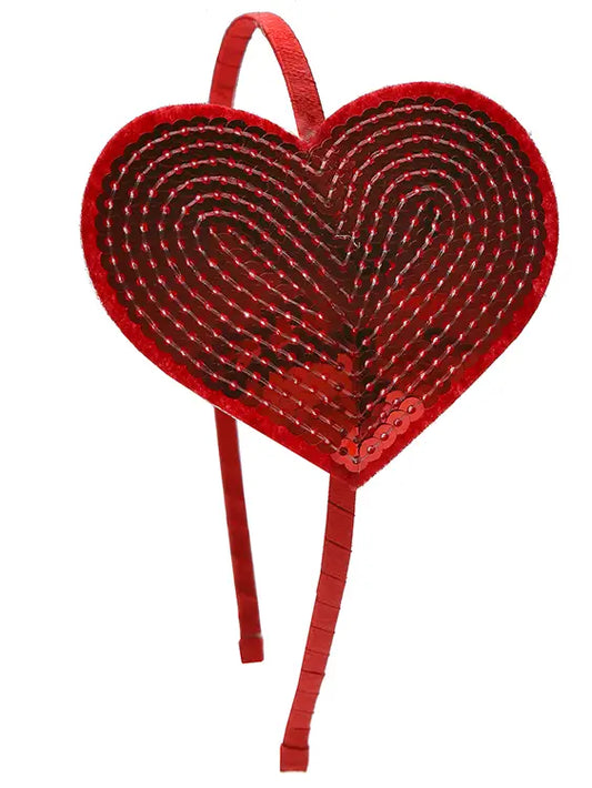 Red Heart Sequin Headband