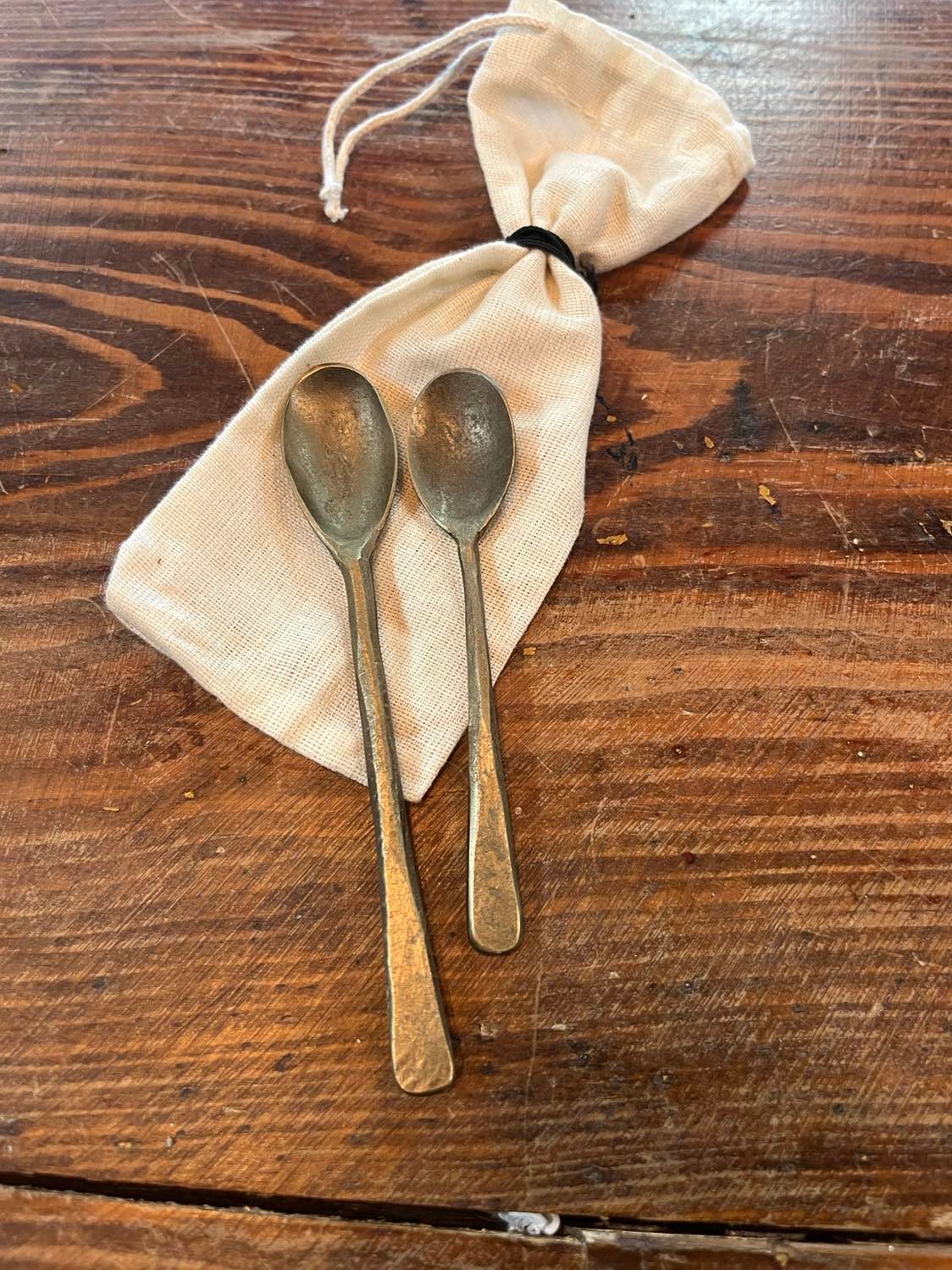 Mini Spoon Set Antique Brass