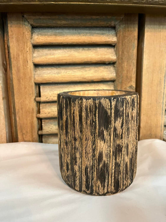 Wood Planter Black Distressing