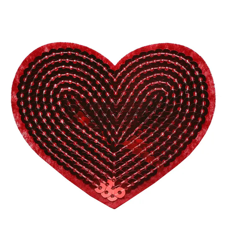 Red Sequin Heart Hair Clip