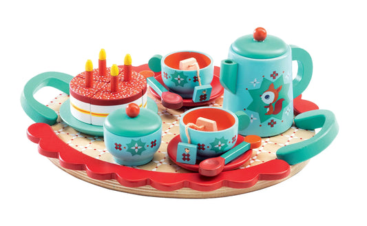 Fox Wooden Tea Set