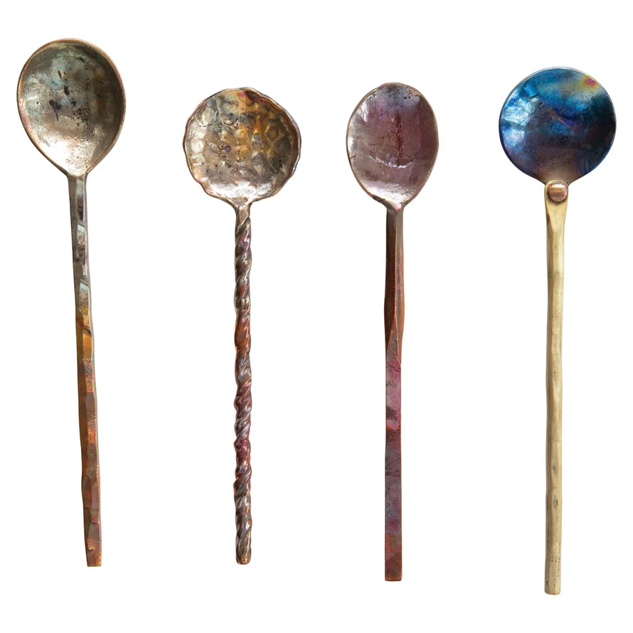 4 Piece Copper Serving Spoon Set