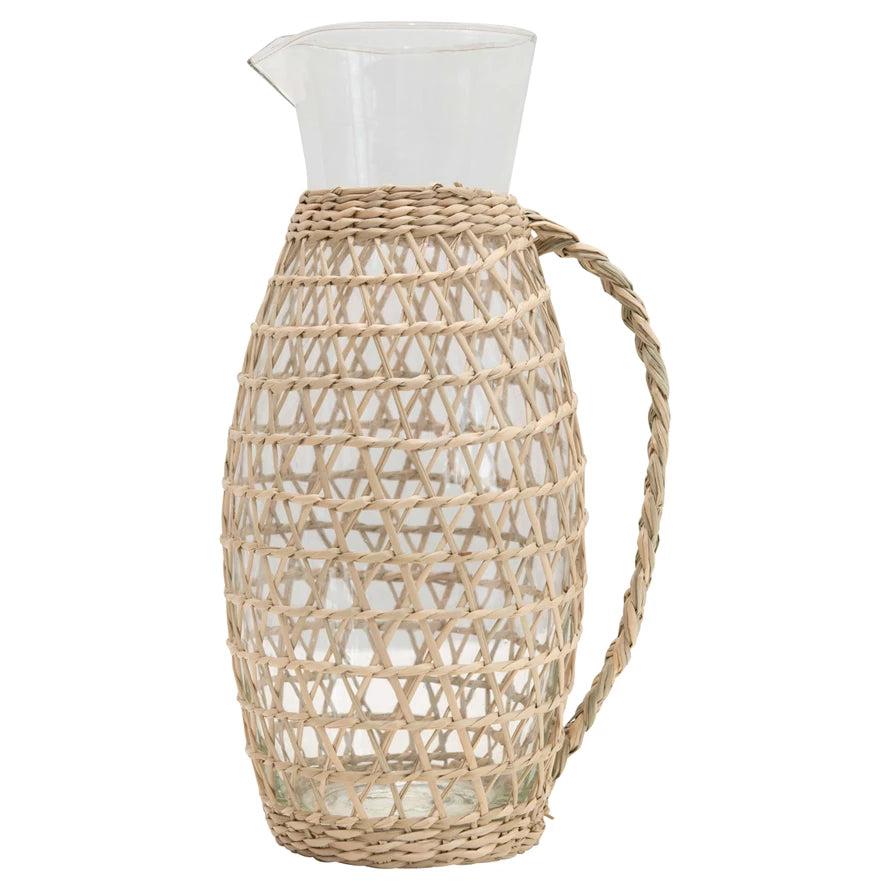 Seagrass Wrapped Pitcher