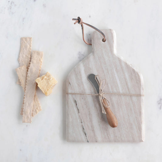 Marble Cutting Board with Canape Knife