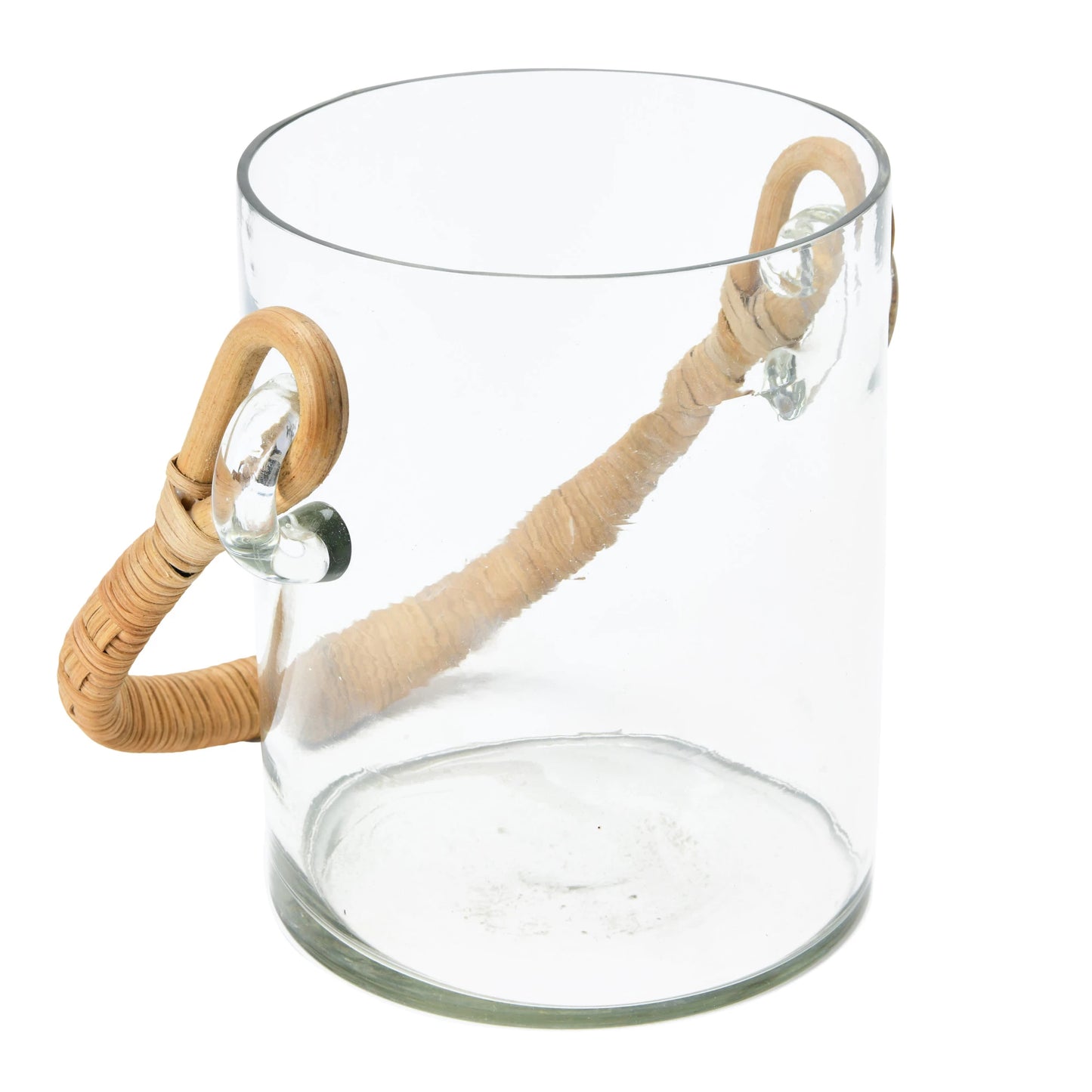 Glass Ice Bucket Bamboo Handle