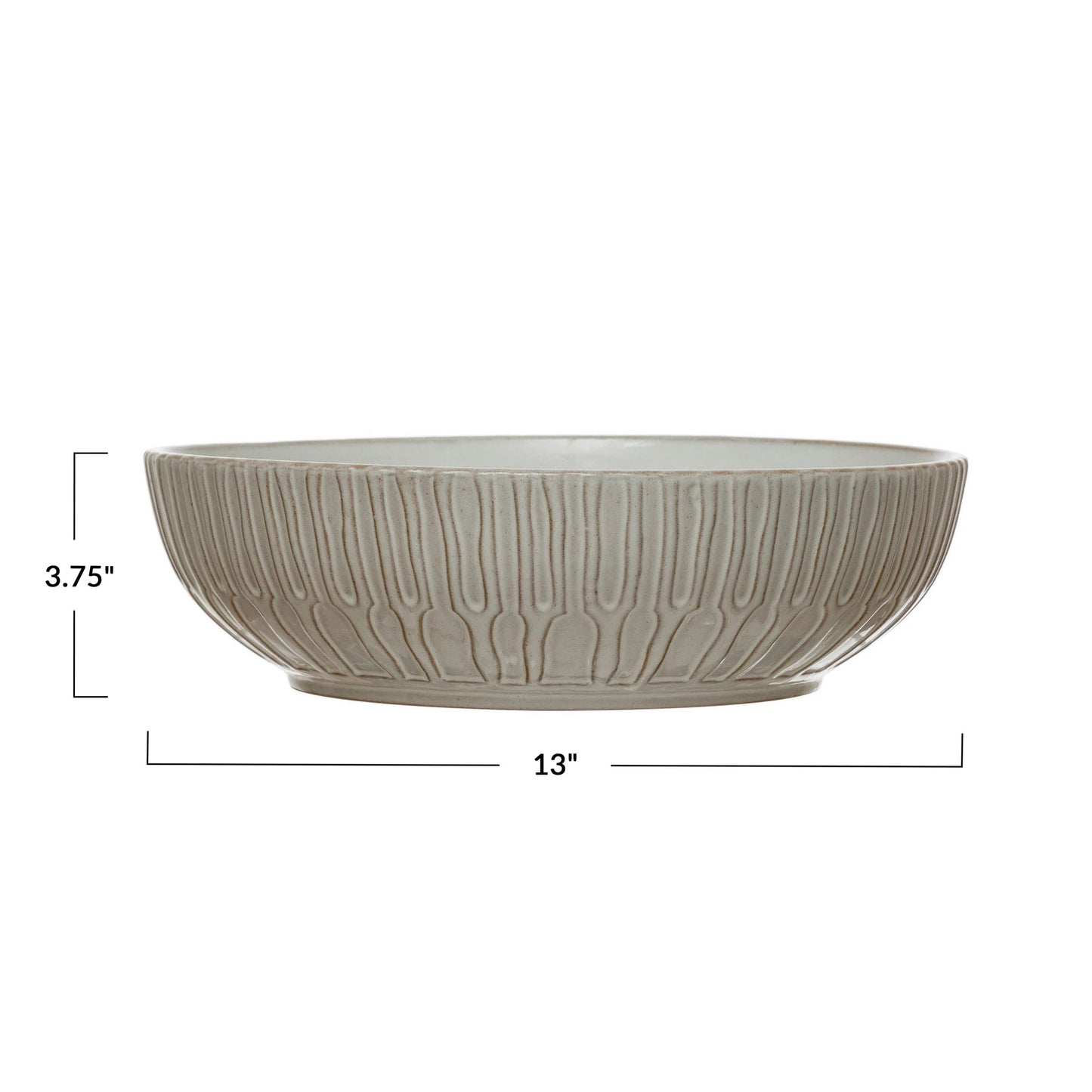 13" Stoneware White Bowl