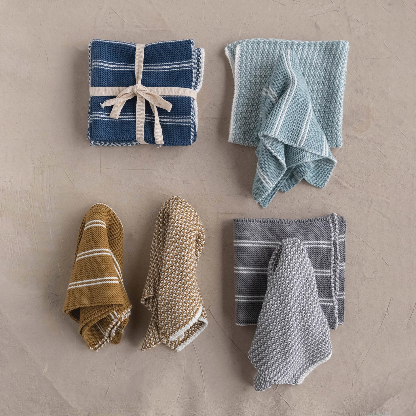 Cotton Knit Dish Cloth Set of 2