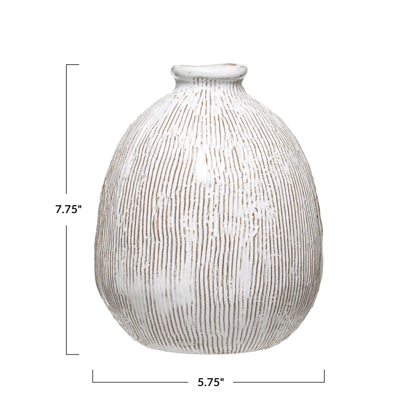 Terracotta Engraved Line Detailing Vase