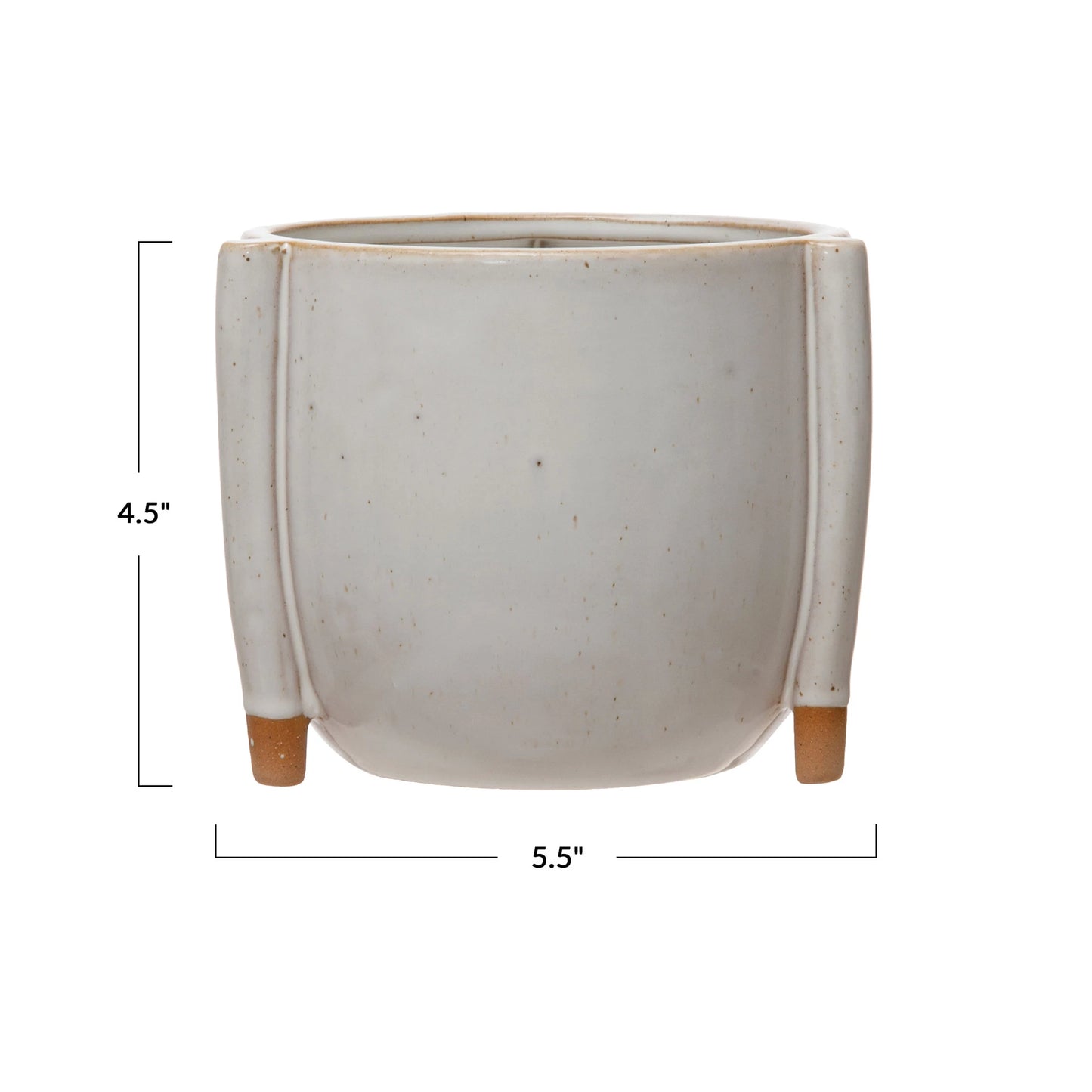 Smooth Stoneware Footed Pot