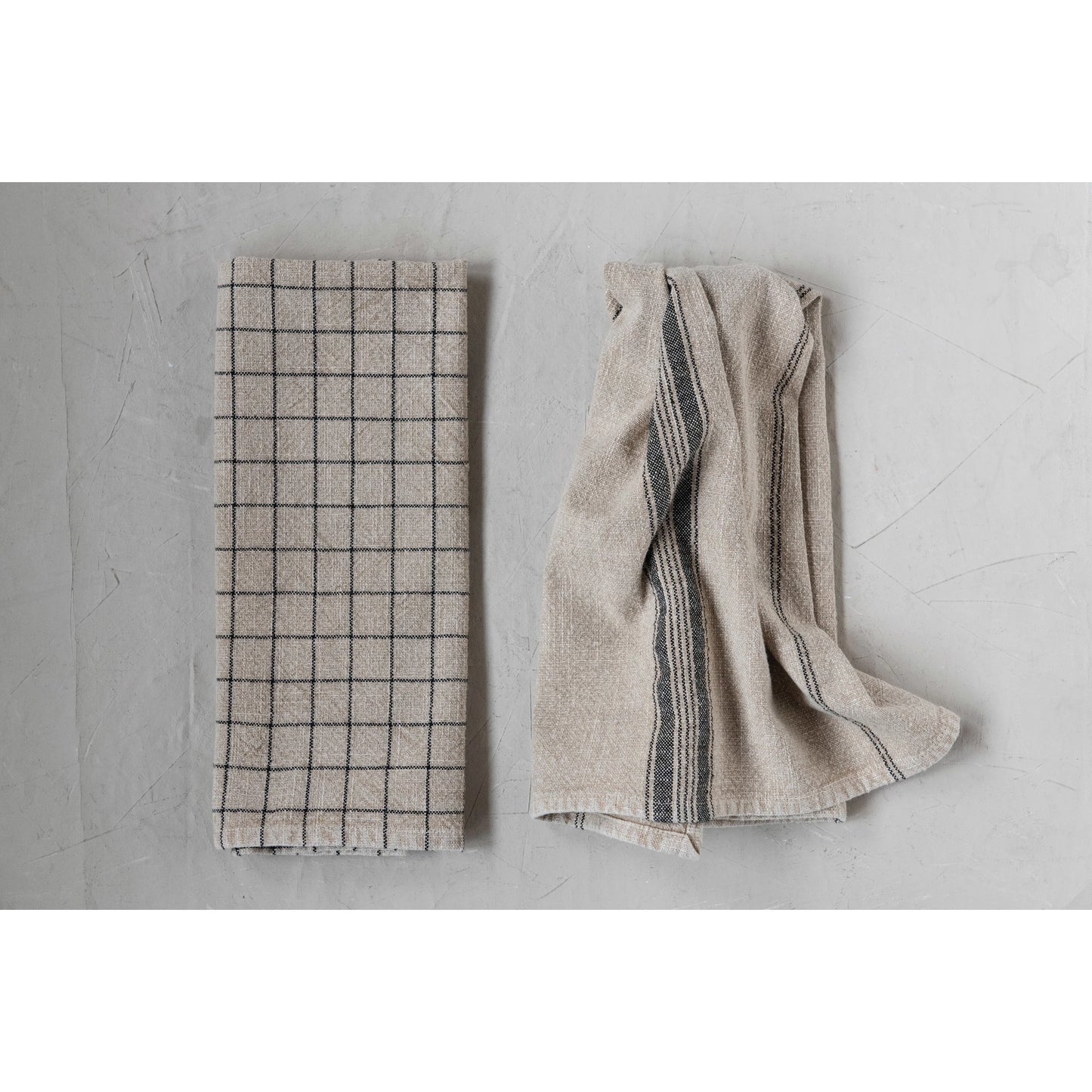 Tea Towels Beige and Black