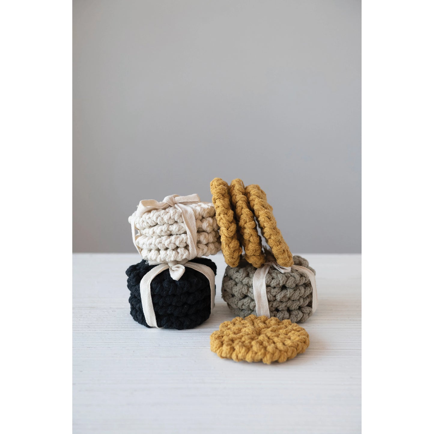 Round Crochet Coasters Set of 4