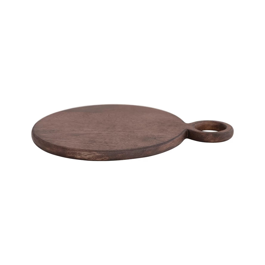 Round Wood Cutting Board with Handle
