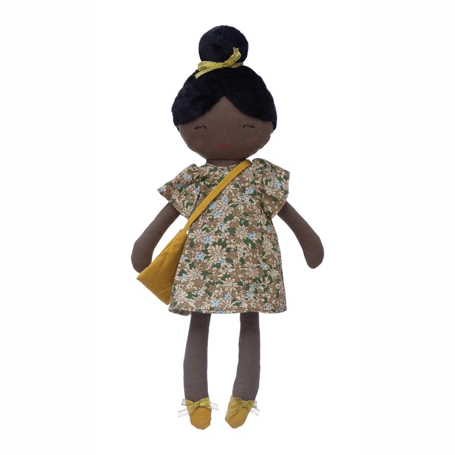 Fabric Doll Girl with Purse